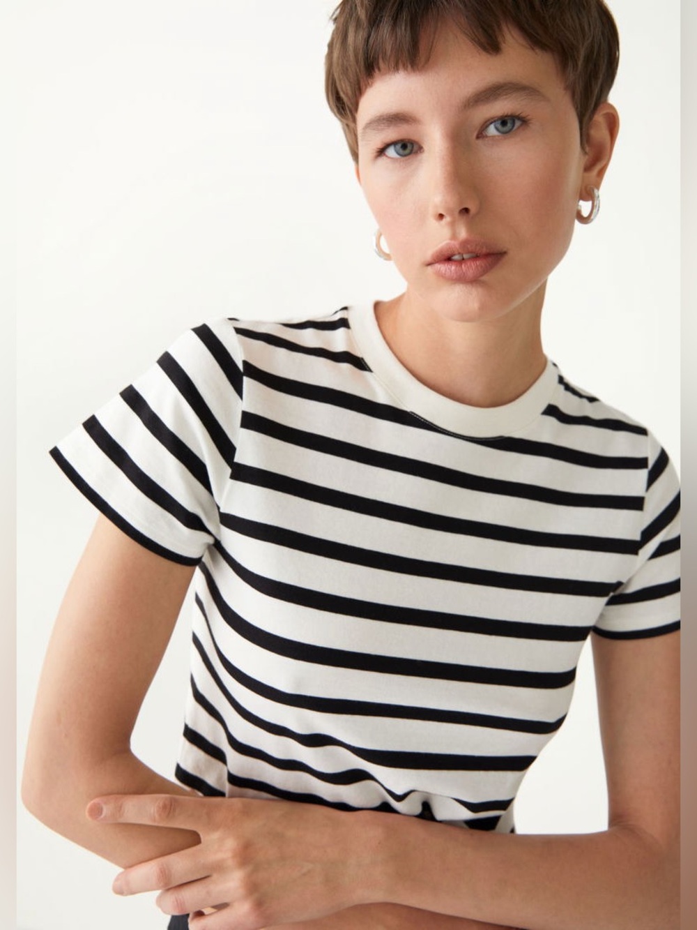 & Other Stories Cropped Crewneck T-Shirt